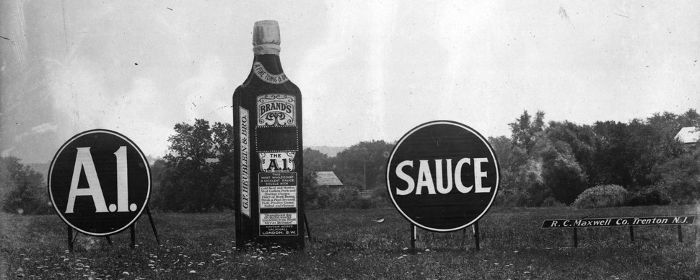 A1 sauce sign by the side of the road